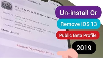 IOS 13 Public Beta Profile  Remove Uninstall |How To Remove  Public Beta Profile IOS 13  on Iphone |