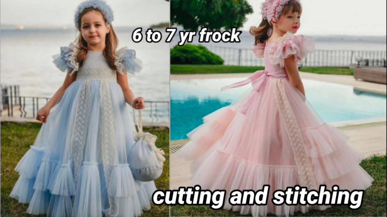 Frill frock cutting and stitching//party wear frock/long frock cutting and  stitching - YouTube