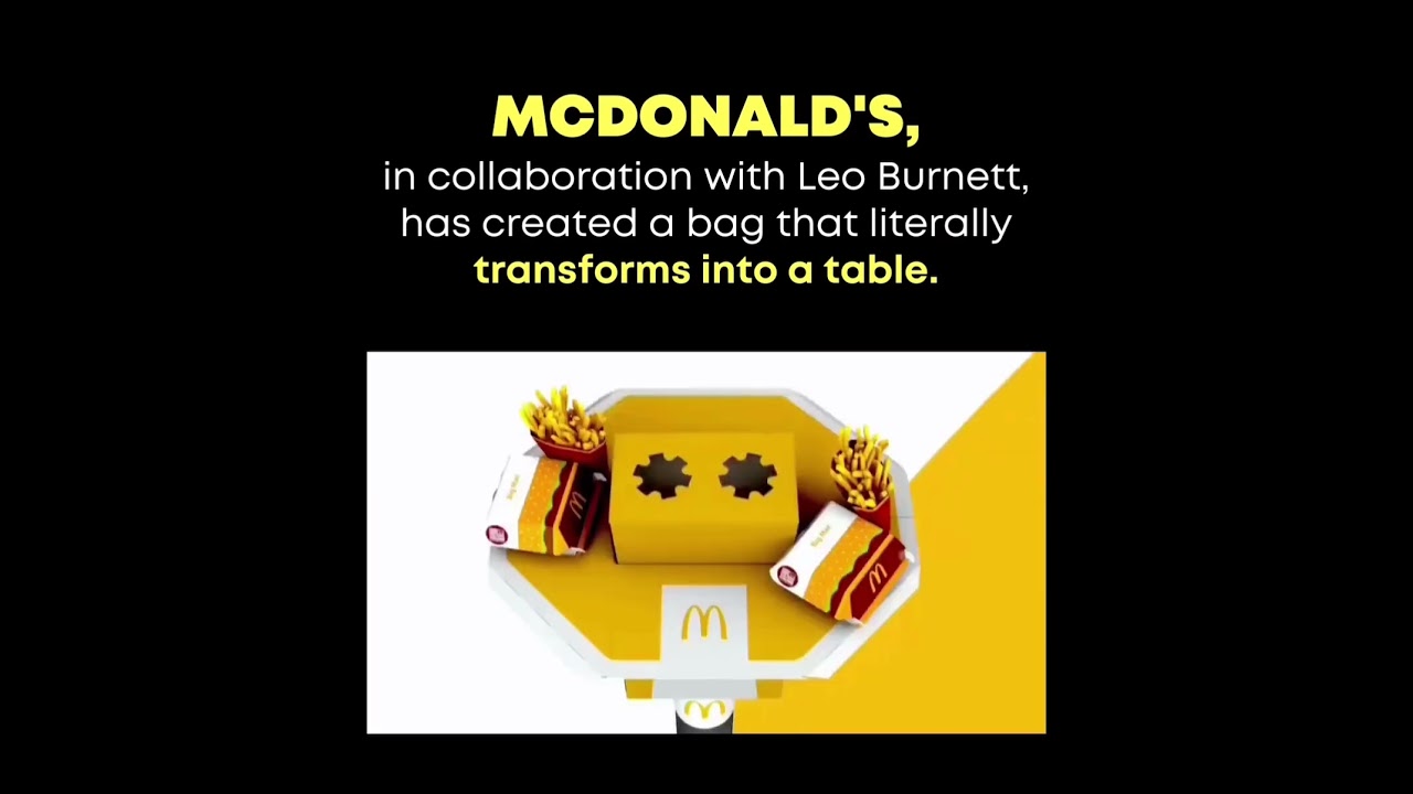 McDonalds new innovative bag transforms into a table