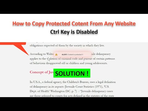 How to Copy Protected Content From Any Website || Ctrl Key is Disabled
