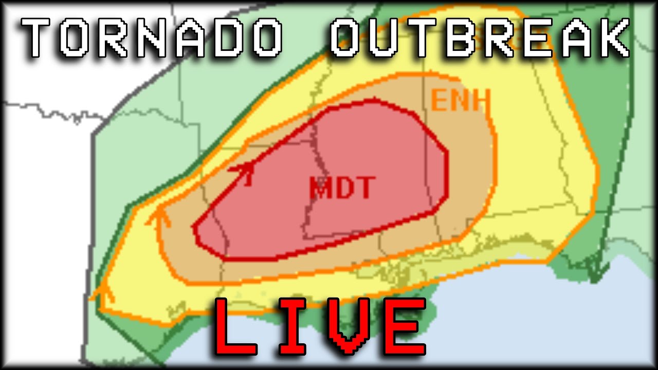 Tracking Tornado Outbreak in the South Live! - YouTube