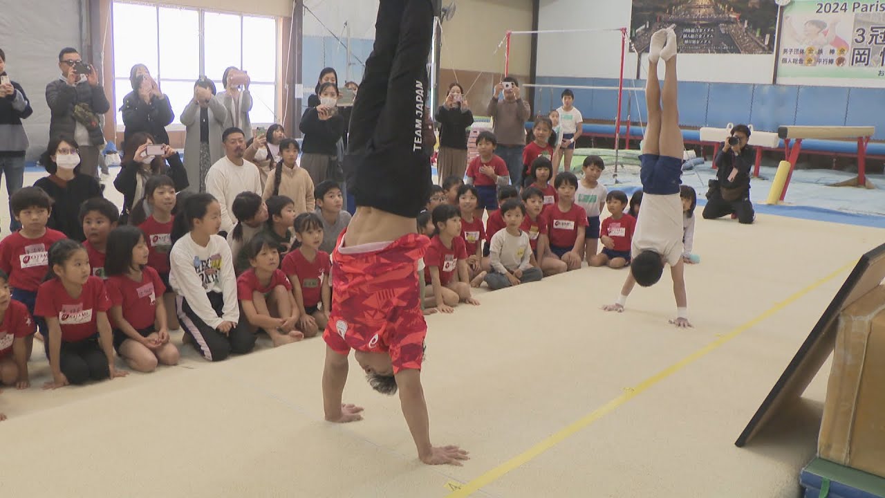 Paris Olympic medalist Shinnosuke Oka holds gymnastics class with