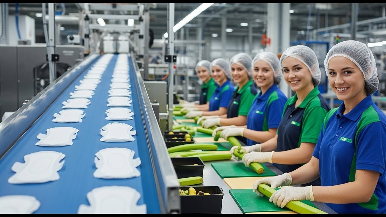 engineering marvel inside modern banana stem factory sanitary pad process