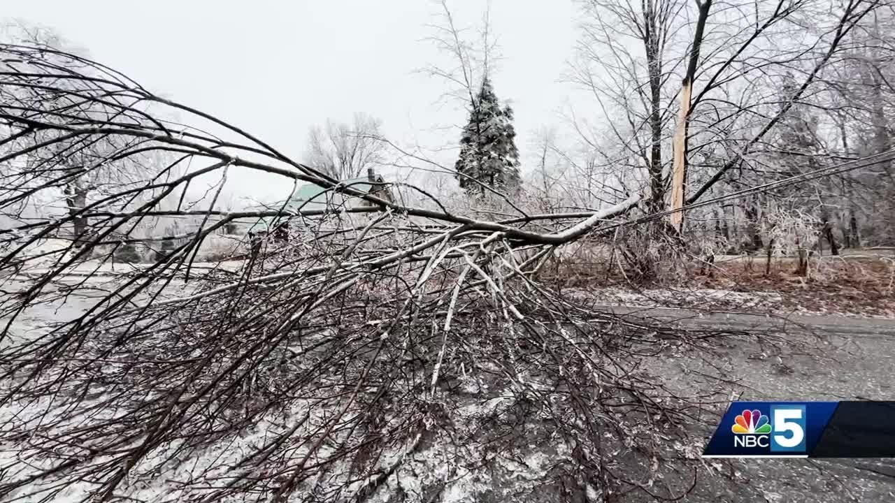 Spring ice storm strikes Vermont leaving thousands without power - YouTube