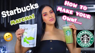 HOW TO MAKE STARBUCKS  MATCHA GREEN TEA AT HOME!..Como Hacer Starbucks Té de Matcha en casa!