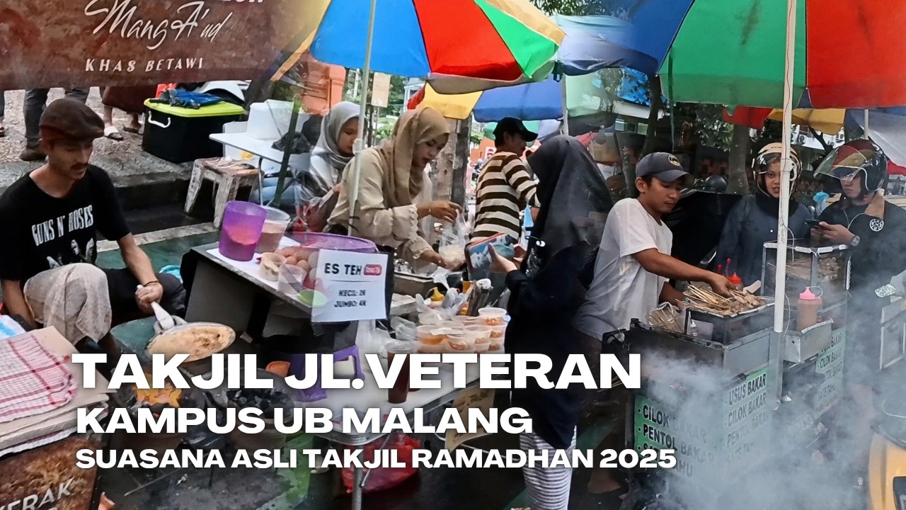 Suasana Takjil Ramadhan depan Kampus Brawijaya, Jalan veteran kota Malang