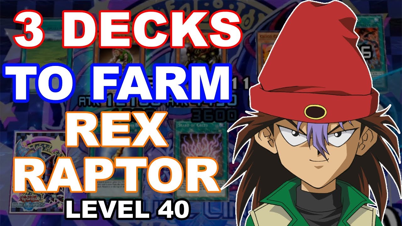 3 Decks On How To Farm Rex Level 30 and 40 - YuGiOh Duel Links Farm