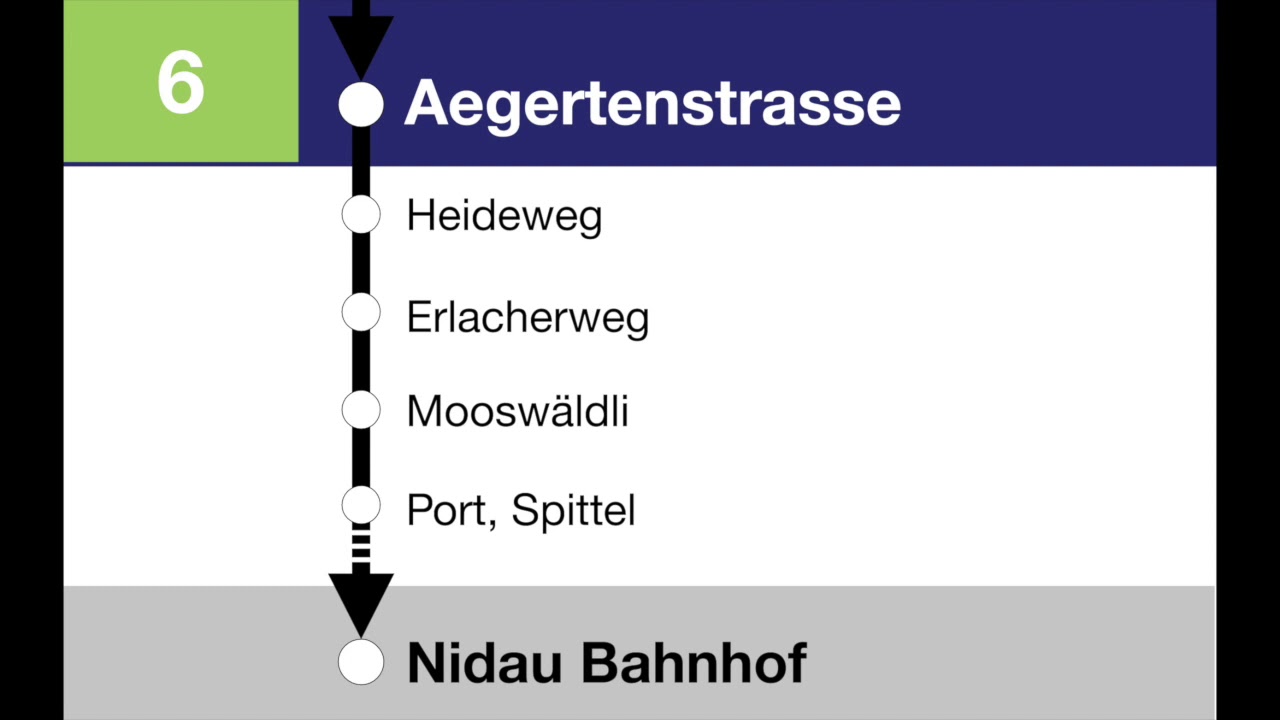 VB Ansagen / annonces TPB - 6 Spitalzentrum/Centrle Hopital – Nidau Bahnhof