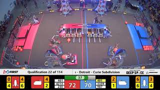 Qualification 22 - 2019 FIRST Championship - Detroit - Curie Subdivision