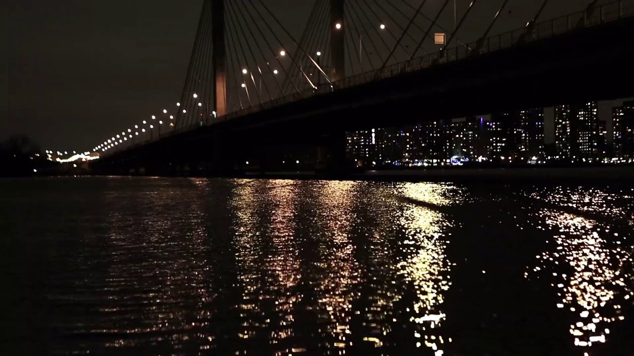 Saxophone, Jazz and Blues Music with Lake View Under Bridge for 1 HOUR, Stress-Relieving, Romantic