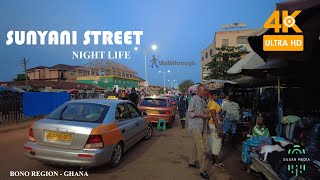 Street Night Walk Sunyani Ghana From Sahel Sahara Bank To Cocobod 4K