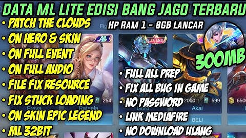 Data ML Lite Full Event 300mb Patch Clouds | ML Lite | Cara Mengatasi Lag Di ML