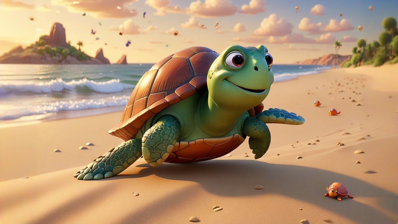 Tutu Turtle Slides Down | Animal Action Song for Kids | Nursery Rhymes and Baby Learning