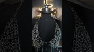 Gold chain choker with black collar base