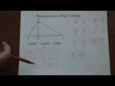 Proportions in a Right Triangle (12-8) - YouTube