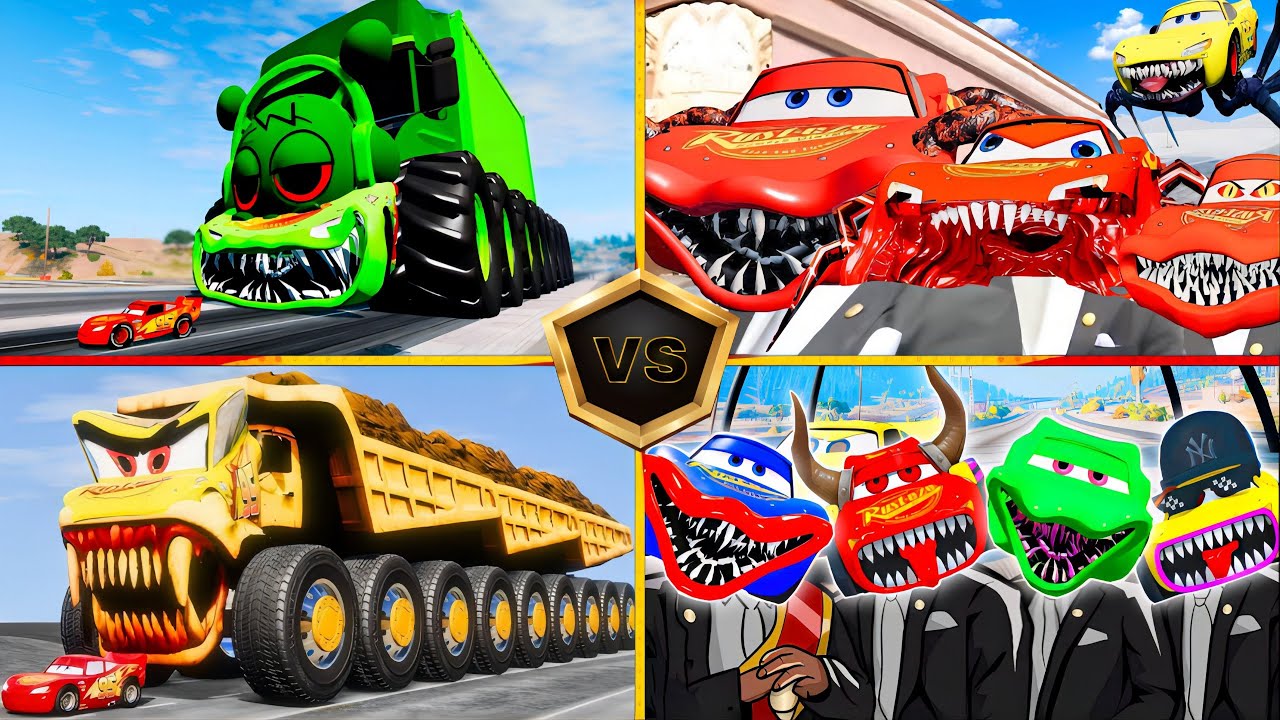 MEGA TRUCK BATTLE! 🏎️ Giant Spider McQueen vs Heavy Machines Evolution | GTA 5 FIGHT