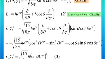 Angular momentum Raising operator Spherical Harmonics for l=2=m from l=2;m=1