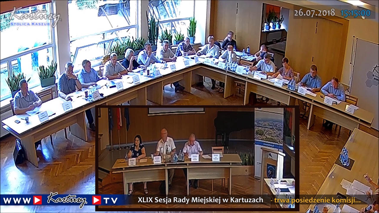 49. Sesja Rady Miejskiej w Kartuzach (7. kadencji - 26.07.2018)