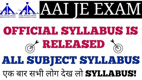 AAI OFFICIAL SYLLABUS IS RELEASED FOR ALL POST SUBJECT WISE