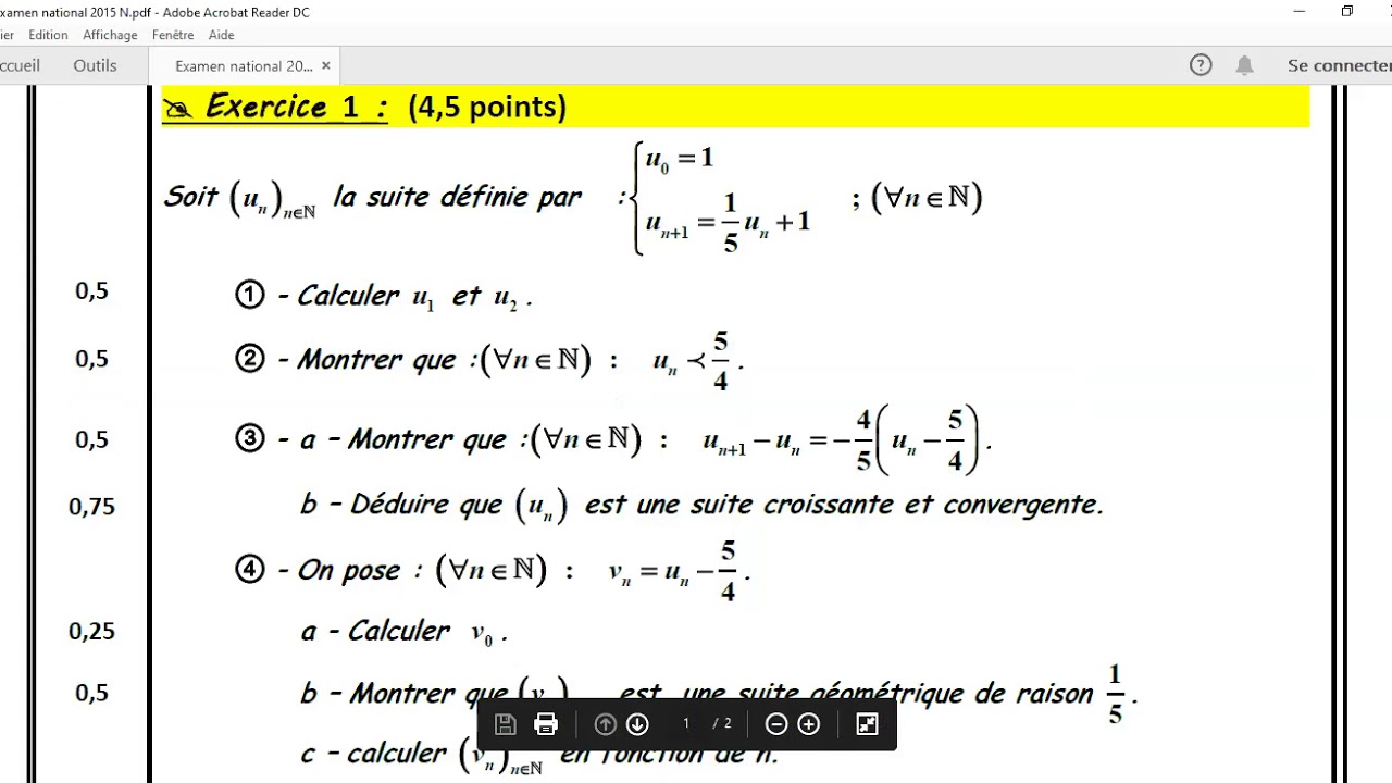 corrigé de maths de Bac-economie-national-2015- Normal