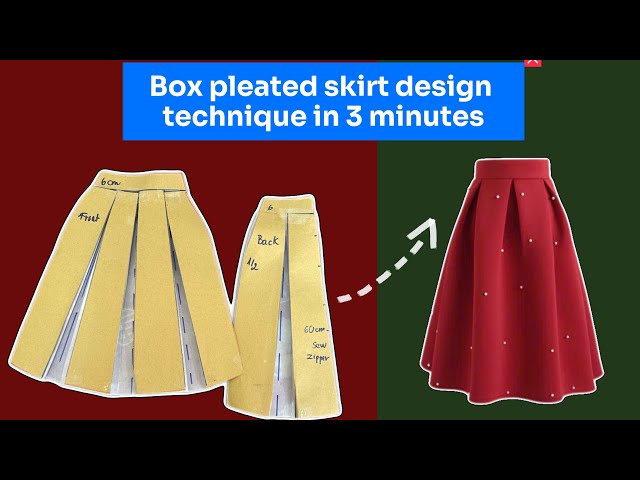 ✂️👗How to design a box pleated skirt (Box Pleated Skirt) in 3