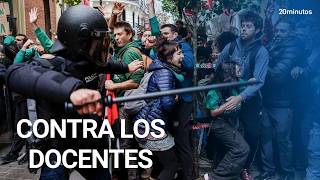 HUELGA DE DOCENTES: cargas policiales en el escrache a Ayuso