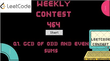 Leetcode Weekly Contest 464 - Q1. GCD of Odd and Even Sums
