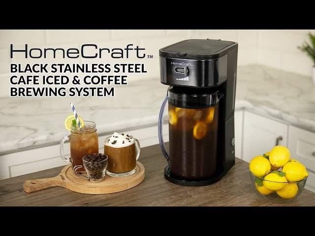 Homecraft HCIT3BS 3-Quart Black Stainless Steel Caf' Ice Iced Coffee and Tea Brewing System