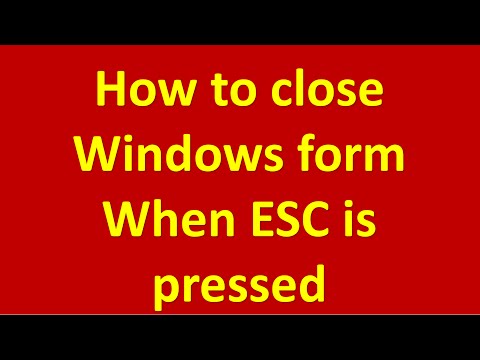 how to close windows forms when esc is pressed in c# or vb.NET
