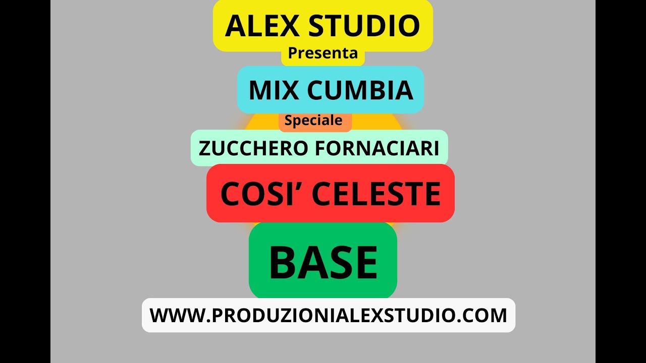 COSI CELESTE  ZUCCHERO  CUMBIA REMIX KARAOKE BASE