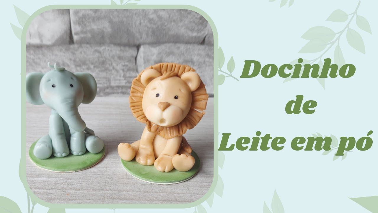 Docinho modelado de leite em pó , modelagens  de leite pó Leão e elefante