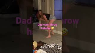 Dad Trying To Throw Discs At Daughter For Booty Shaking