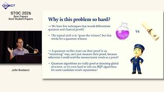 STOC 2026 - Best Paper - Separating QMA from QCMA with a Classical Oracle by John Bostanci