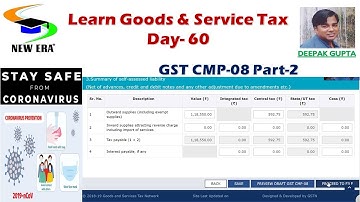 GST Day 60 by Deepak Gupta or GST CMP 08 Part-2