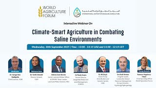 Interactive Webinar on "𝐂𝐥𝐢𝐦𝐚𝐭𝐞-𝐒𝐦𝐚𝐫𝐭 𝐀𝐠𝐫𝐢𝐜𝐮𝐥𝐭𝐮𝐫𝐞 𝐢𝐧 𝐂𝐨𝐦𝐛𝐚𝐭𝐢𝐧𝐠 𝐒𝐚𝐥𝐢𝐧𝐞 𝐄𝐧𝐯𝐢𝐫𝐨𝐧𝐦𝐞𝐧𝐭𝐬"
