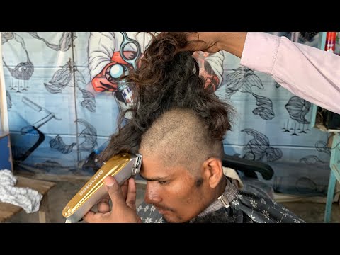 💈 Extremely Dirty Long Brown Hair to Smooth Razor Bald | Satisfying ASMR Barber Transformation ✂️
