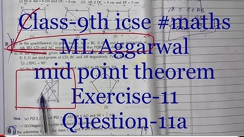 Class-9th icse #maths ML Aggarwal mid point theorem | In the quadrilateral (1) given below, AD=BC. P
