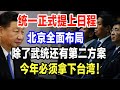 统一正式提上日程，北京全面布局，除了武统还有第二方案，今年必须拿下台湾！