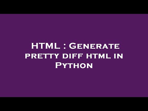 HTML : Generate pretty diff html in Python