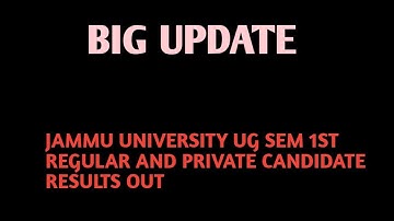 BIG UPDATE ||JAMMU UNIVERSITY UG SEM 1ST RESULTS OUT