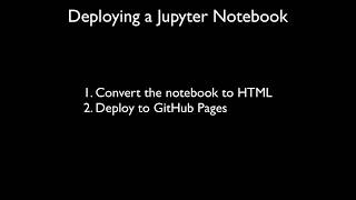 Deploy a Jupyter Notebook with GitHub Pages