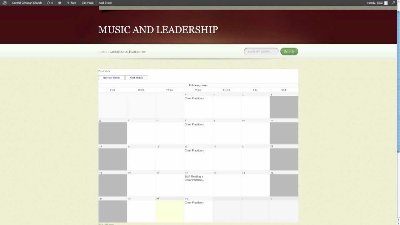 2. Event Calendar Setup - Setting up a Category