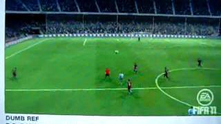 Stupid Referee gets in the way. Fifa 11