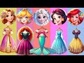 [DIY Paper Game] ディズニープリンセス Disney Princess Wong Dresses Game👗Elsa, Rapunzel, Merida #asmr #エルサ