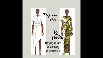 Applying Ankara on a drawing in Sketchbook 1