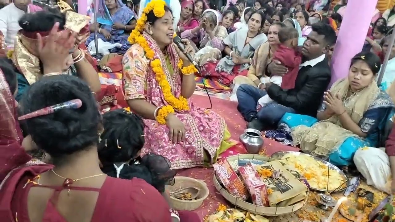 মেঘারকান্দী অষ্টকালীন লীলা কীর্ত্তণ অনুষ্ঠানে সূর্য পূজা 