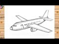 How To Draw Aeroplane For Kids Aeroplane Drawing Easy Step By Step Drawing 