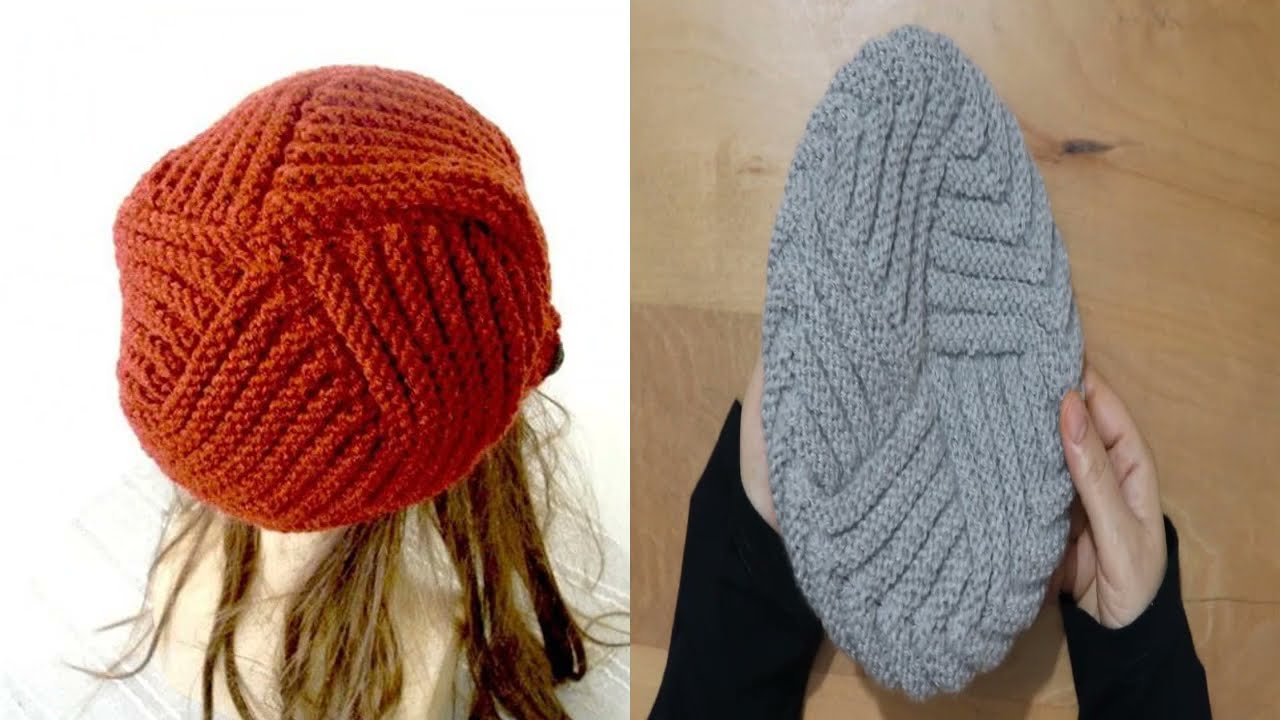 شغل الطاقية البيريه بكل سهولة (القبعة الفرنسية) ..... knitting French cap