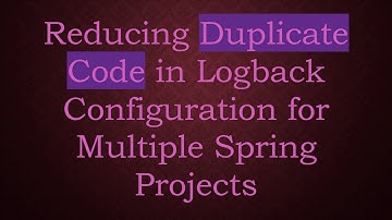 Reducing Duplicate Code in Logback Configuration for Multiple Spring Projects