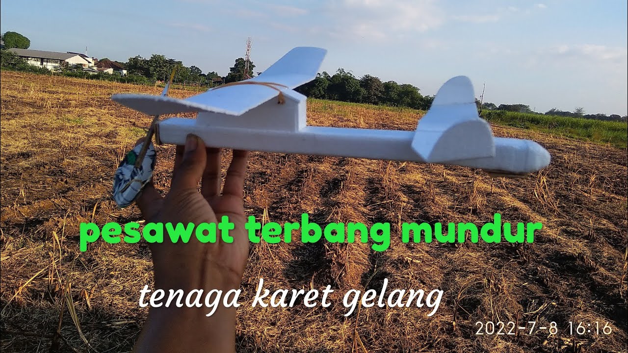 pusher plane tenaga karet gelang